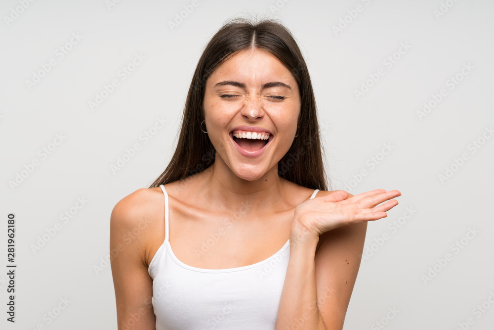 Pretty young woman with moisturizer Pretty young woman with moisturizer