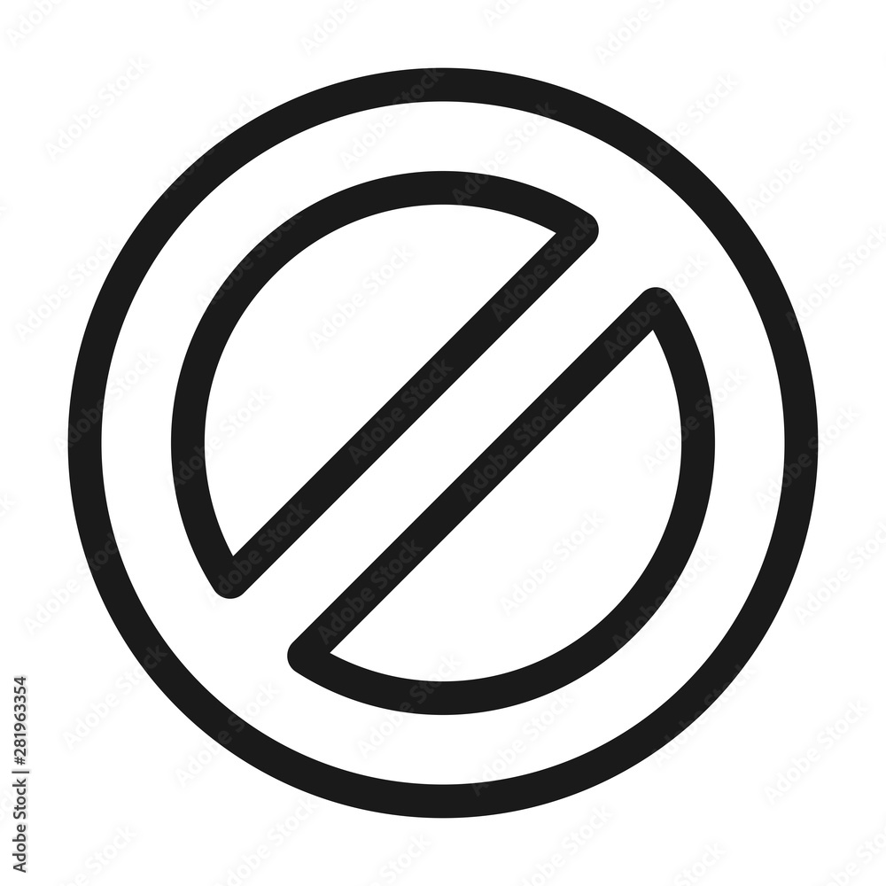 prohibit, disable button - minimal line web icon. simple vector illustration. concept for infographic, website or app. prohibit, disable button - minimal line web icon. simple vector illustration. concept for infographic, website or app.