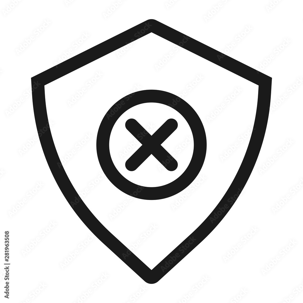security disable - minimal line web icon. simple vector illustration. concept for infographic, website or app. security disable - minimal line web icon. simple vector illustration. concept for infographic, website or app.
