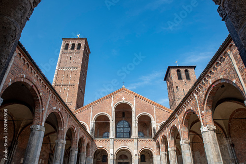 Basilica of Saint Ambrose  in Milan, Italy photo