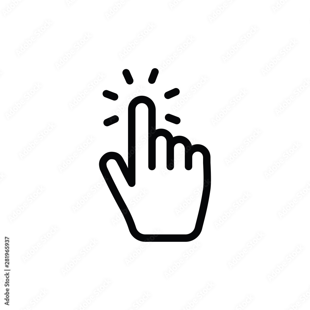 Hand clicking vector icon. Finger pointer. Hand clicking vector icon. Finger pointer.