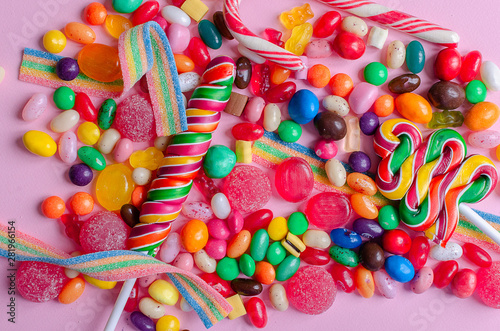 A lot of colorful candy and sweets