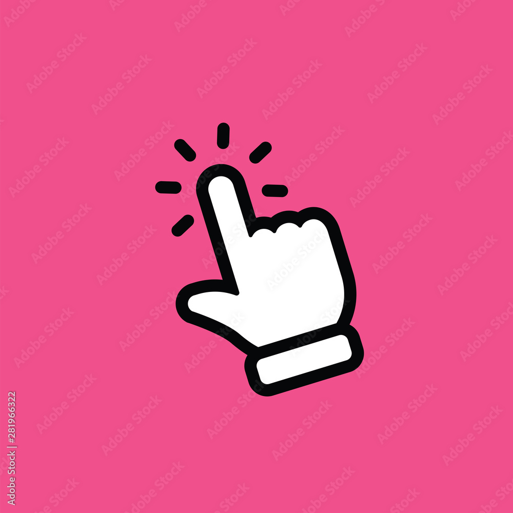 Hand clicking vector icon. Finger pointer. Hand clicking vector icon. Finger pointer.