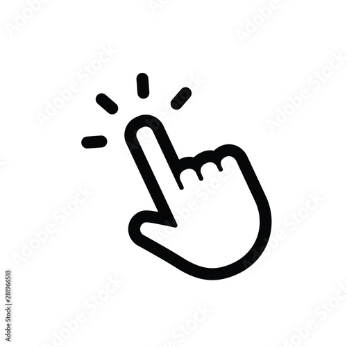 Hand clicking vector icon. Finger pointer.