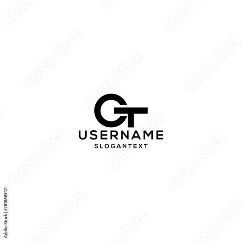 CT letter logo concept black and white