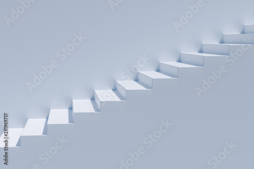 The stairway in the daylight with white background  3d rendering.