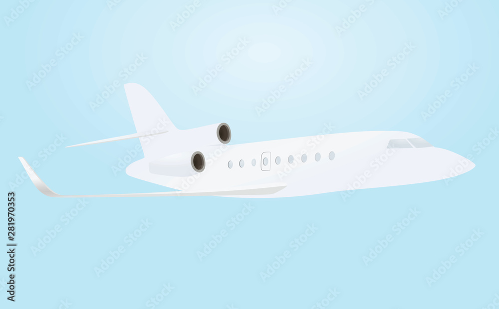 White airplane. vector illustration