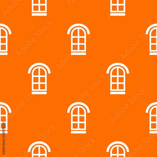 Semicircular window frame pattern vector orange for any web design best