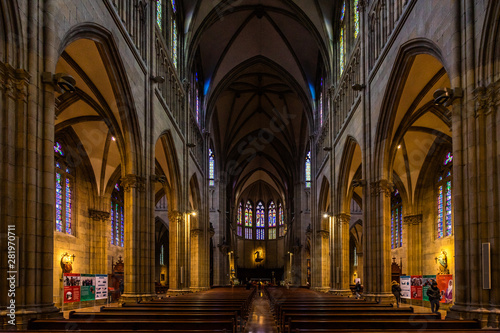 Interior of Buen Pastor Cathedral in San Sebastian, built at the end of 19th in Neo-Gothic style. San Sebastian, Basque Country, Spain, January 2019. © Francesco Bonino