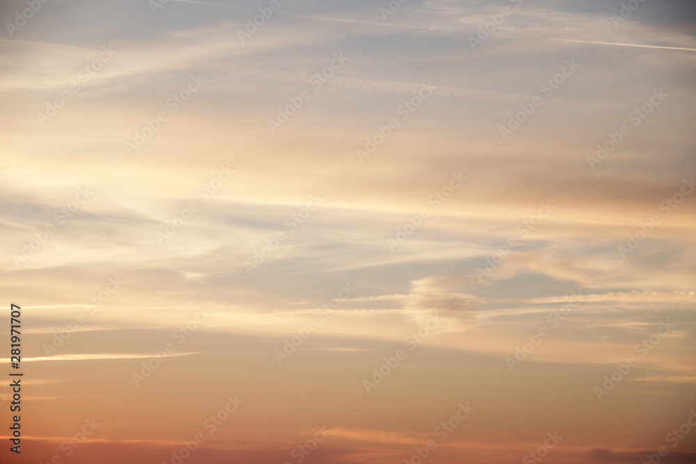 dramatic golden evening cloudscape