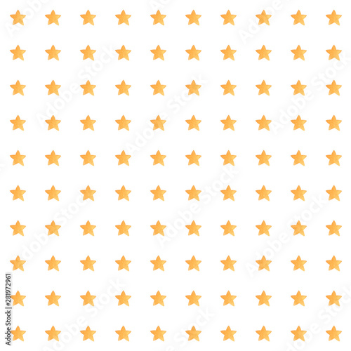 Orange star white background watercolor illustration pattern