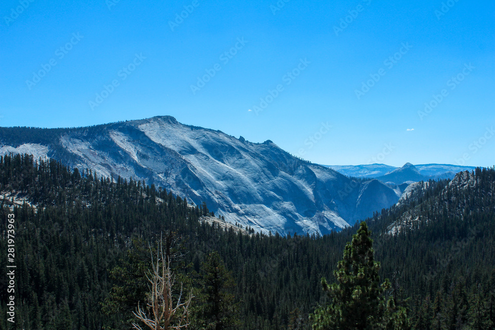 Yosemite National Park - Olmsted Point - View of Half Dome via Tioga Pass, California, USA Yosemite National Park - Olmsted Point - View of Half Dome via Tioga Pass, California, USA