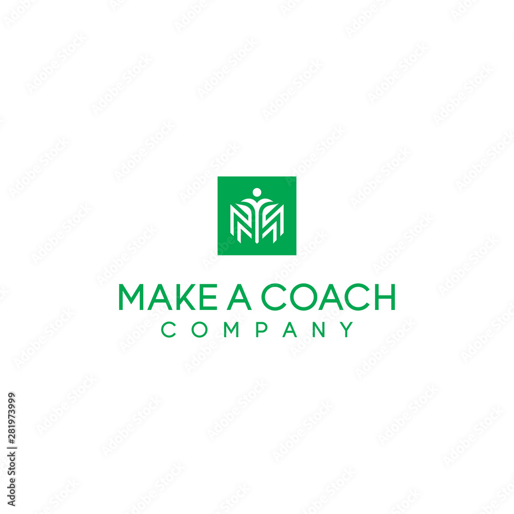 square logo with letter m and people symbol concept square logo with letter m and people symbol concept