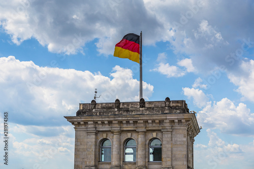 The Flag of Germany blowing in the wind