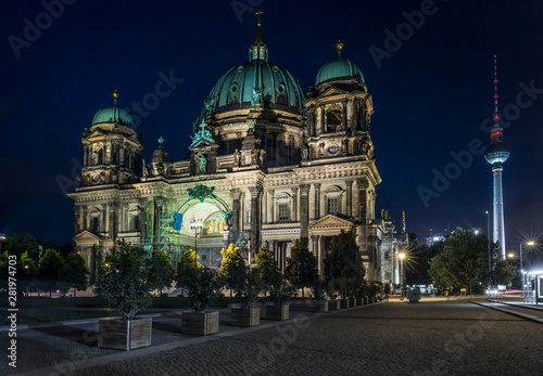Fototapeta Naklejka Na Ścianę i Meble -  Berlin Cathedral at night (Berliner Dom), Berlin, Germany
