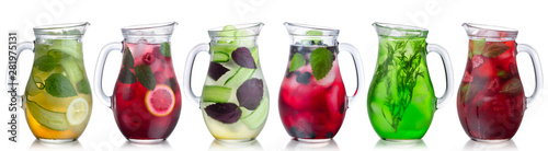 Iced drinks in glass pitche...