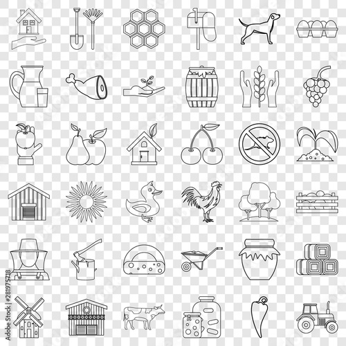 Housekeeping icons set. Outline style of 36 housekeeping vector icons for web for any design