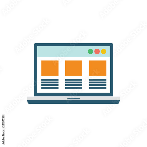  Concept of adaptive web design. Distinct layouts for multiple screen size