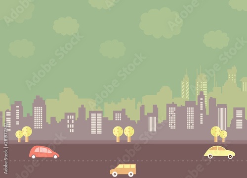 Urban landscape with large modern buildings