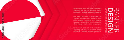 Banner template with flag of Greenland for advertising travel, business and other.
