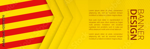 Banner template with flag of Catalonia for advertising travel, business and other.