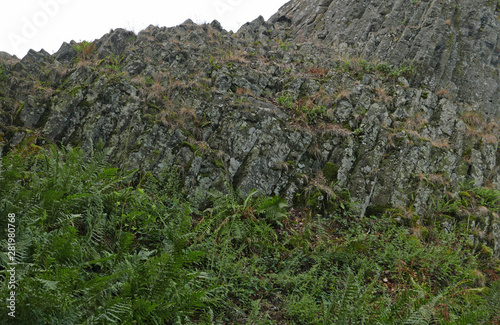 Detail of basalt formation in Germany called 