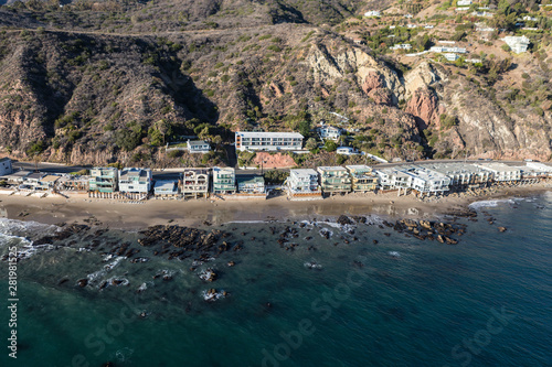 Aerial view of Malibu shore...