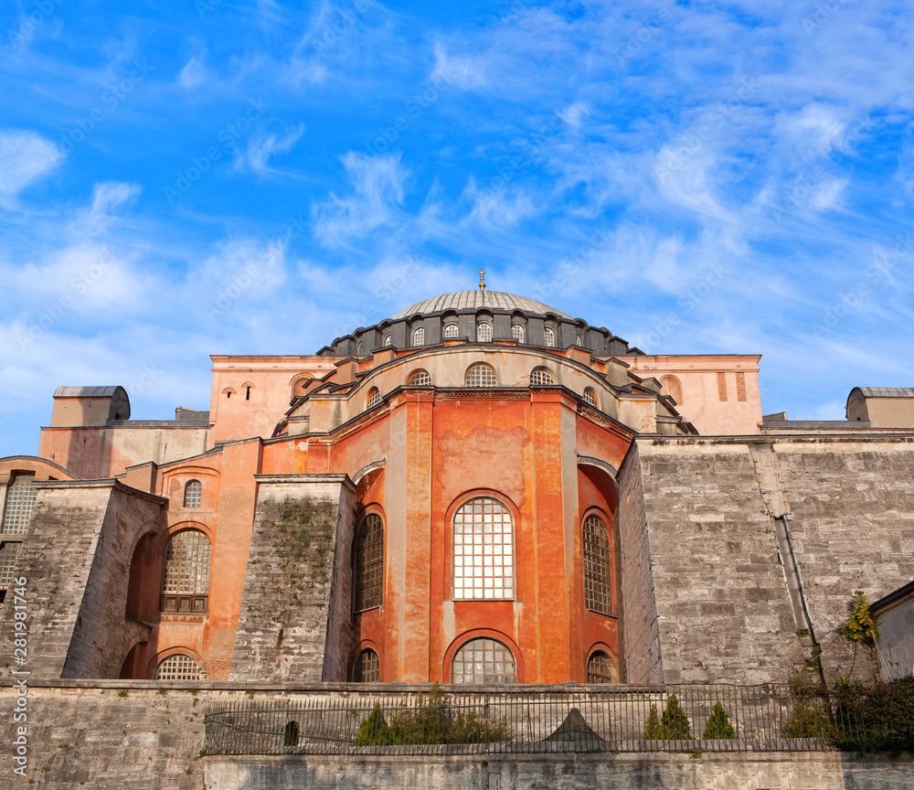Famous ancient Hagia Sophia (Ayasofya) temple in Istanbul, Turkey