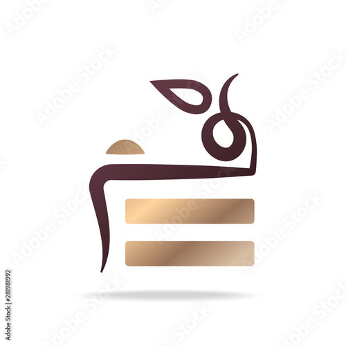 Luxury cake logo design. Vector image.