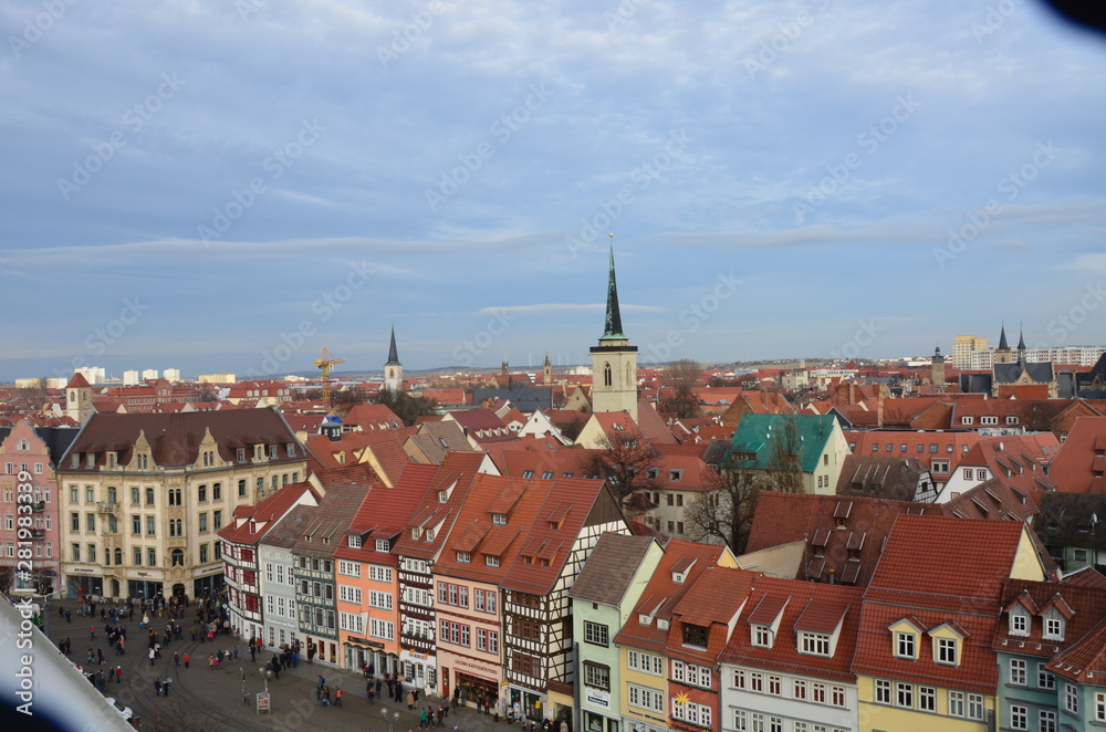 Obraz premium Panoramic aerial view of Erfurt