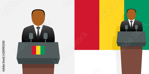 Guinea president and national flag