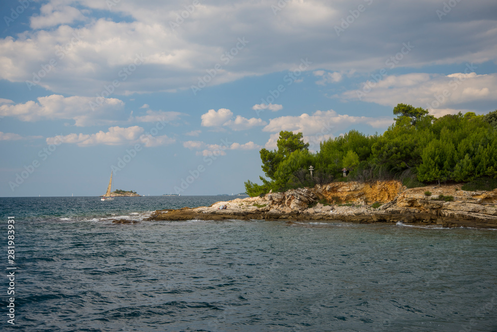Panoramic view to the Losinj island, Croatia Panoramic view to the Losinj island, Croatia