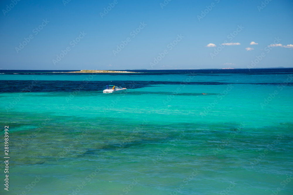 Holidays in Croatia, blue lagoon with clear water Holidays in Croatia, blue lagoon with clear water