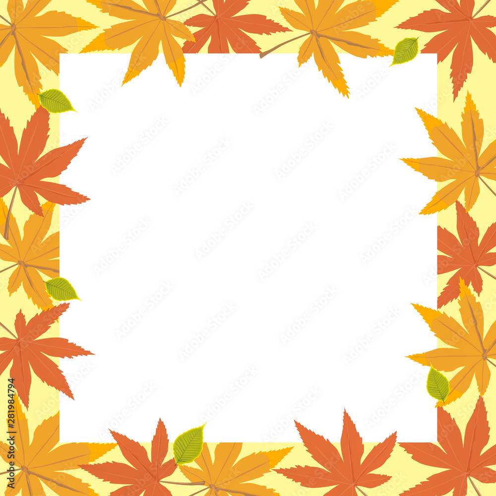 Autumn leaves decorated with white blank space for your message Autumn leaves decorated with white blank space for your message