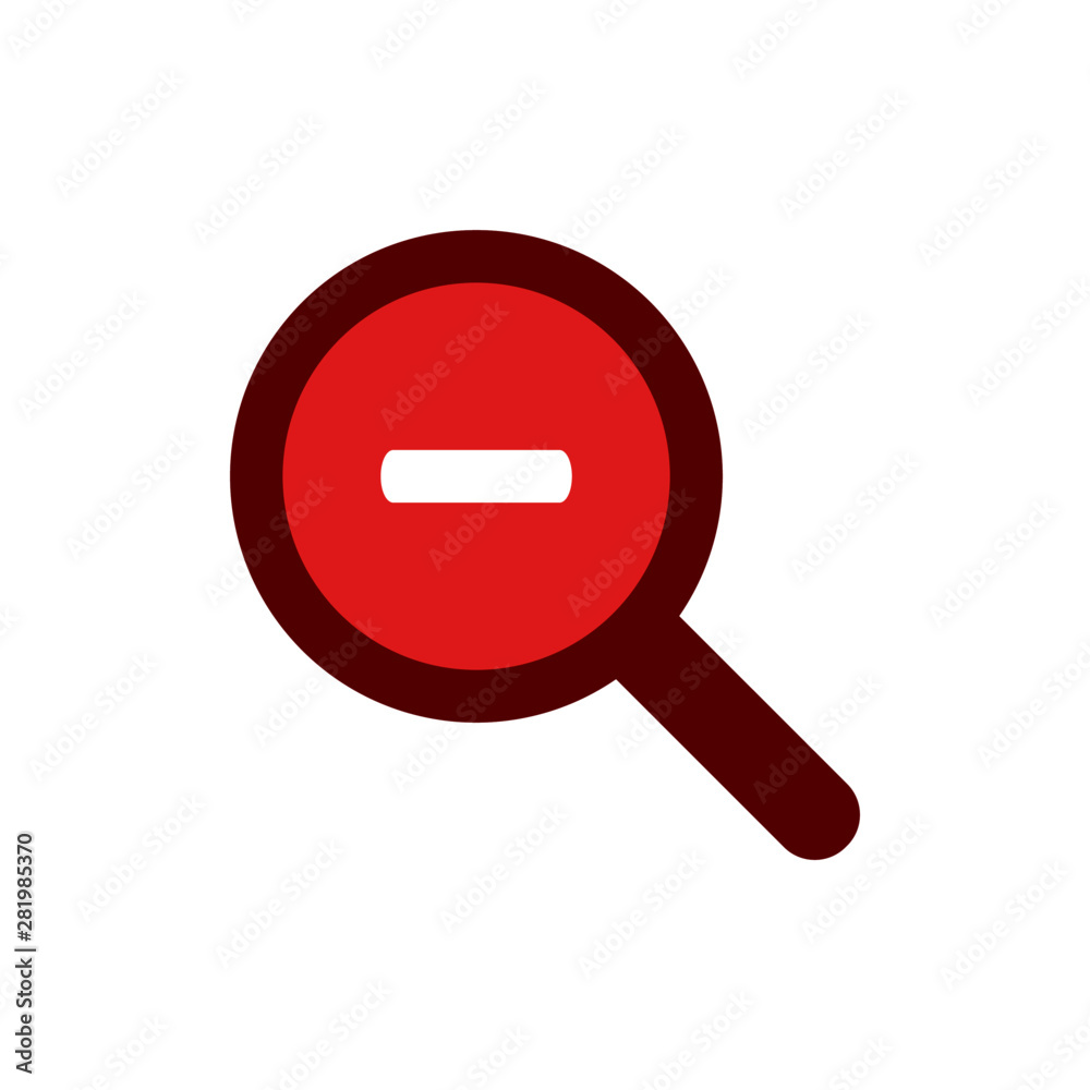Magnifier vector icon. Magnification zoom out symbol design. Magnification icon color concept for web and mobile Magnifier vector icon. Magnification zoom out symbol design. Magnification icon color concept for web and mobile
