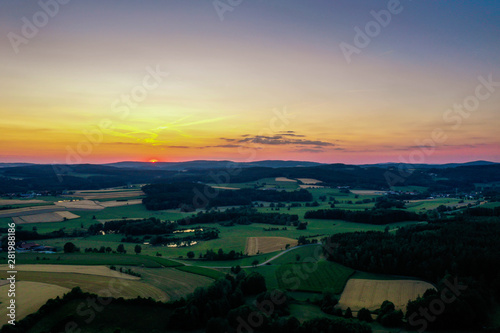 Abendhimmel im bayerischen Wald Oberpfalz 