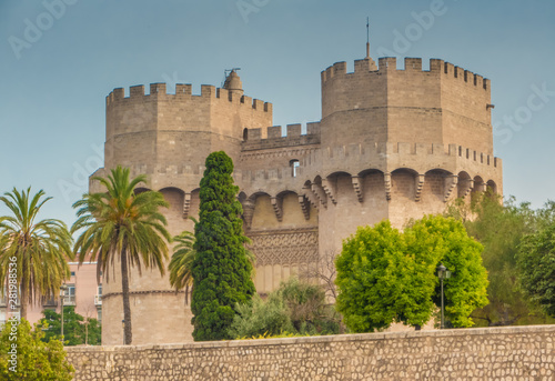 The Serrans Gate or Serranos Gate  one of the twelve gates that formed part of the ancient city wall  the Christian Wall  Muralla cristiana   of the city of Valencia  Spain.