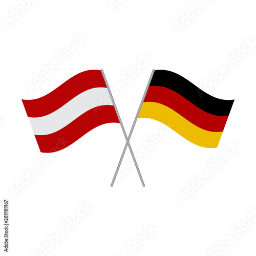 Free Download Austrian and German flags vector isolated on white background - GFXLoad