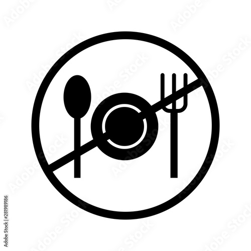Beautiful fasting Glyph black icon