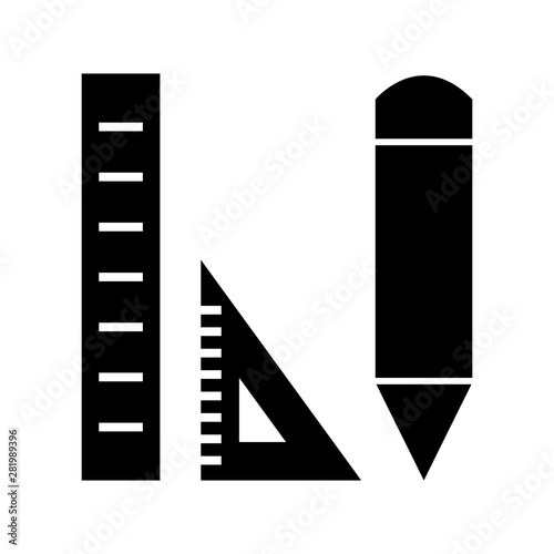 Beautiful studying geometry glyph black icon