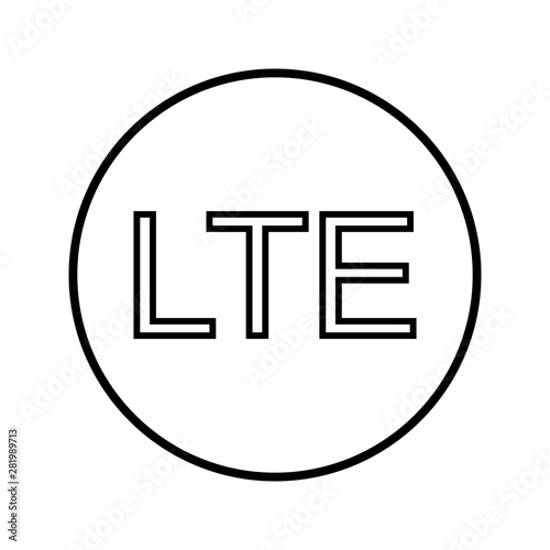 Beautiful 4g LTE line black icon