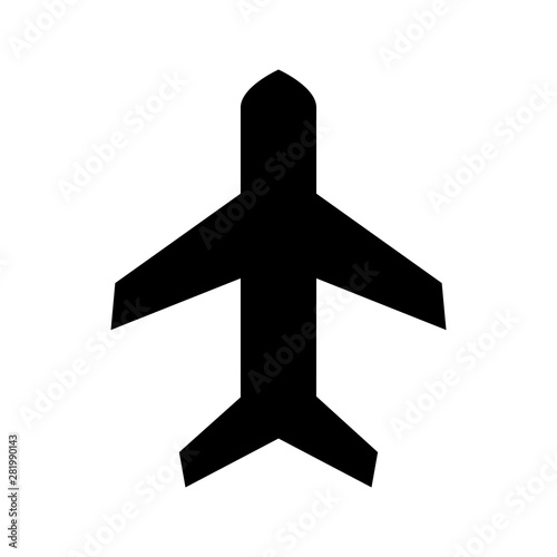 Beautiful aeroplane mode glyph black icon photo