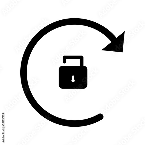 Beautiful portrait orientation unlocked glyph black icon