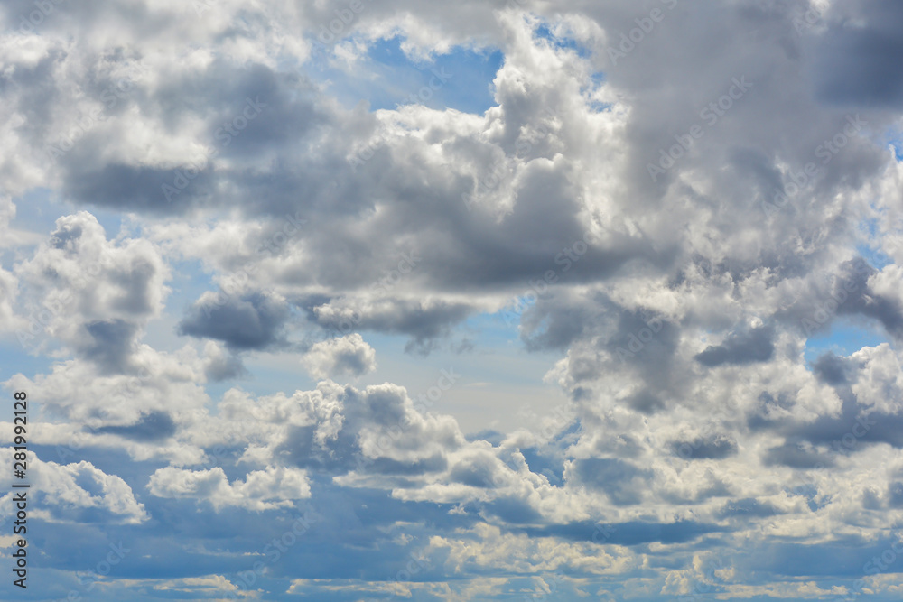 White, Fluffy Clouds In Blue Sky. Background From Clouds. White, Fluffy Clouds In Blue Sky. Background From Clouds.