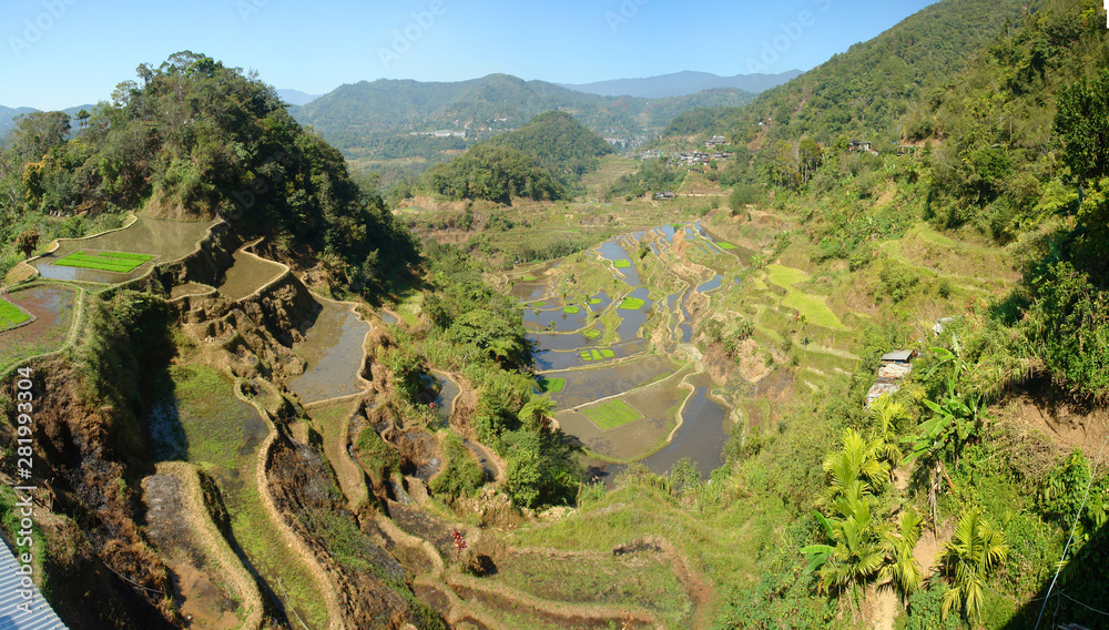 Banaue -  a town  in the north of the island of Luzon, in the Philippines. - obrazy, fototapety, plakaty 