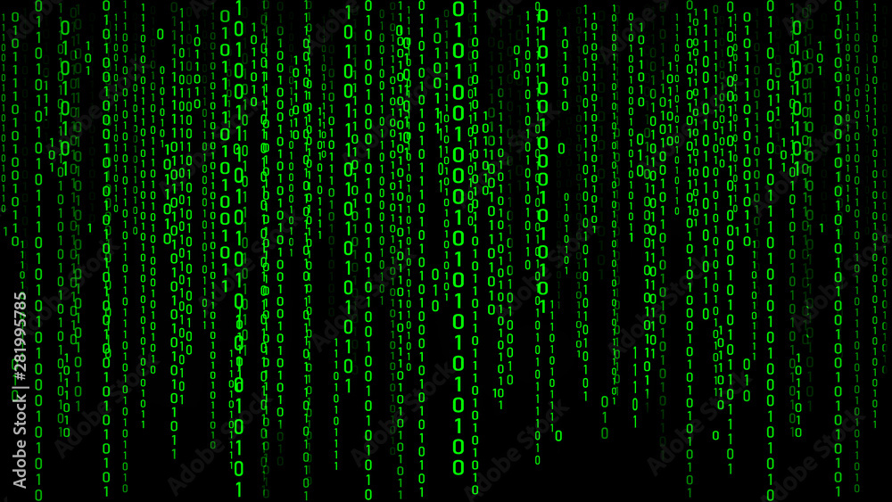 Digital background green matrix. Binary computer code. Hacker ...
