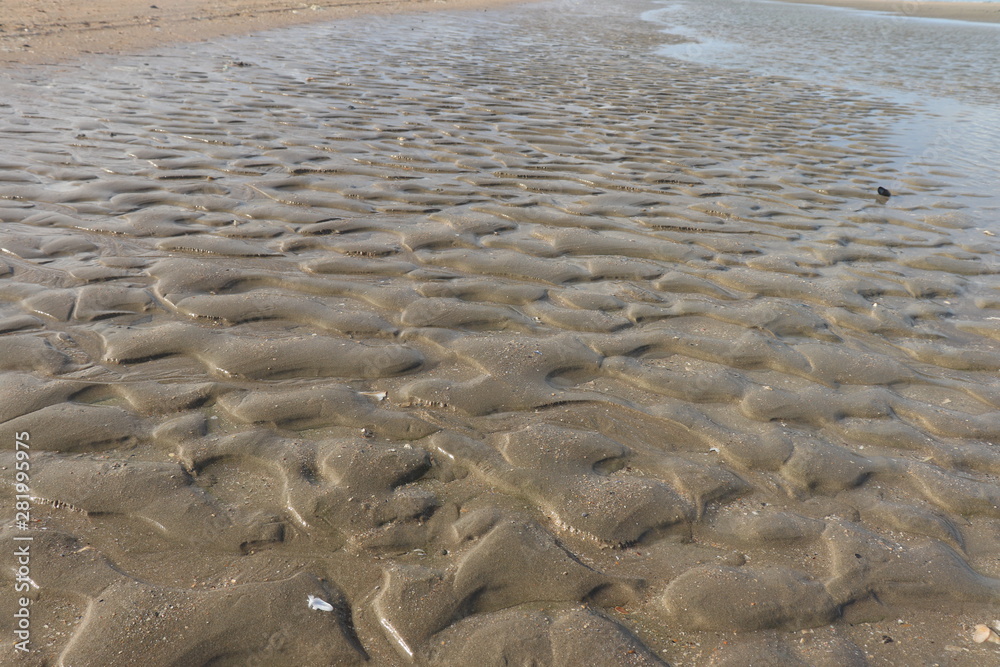 Patterns in the sand at Utah Beach in France Patterns in the sand at Utah Beach in France