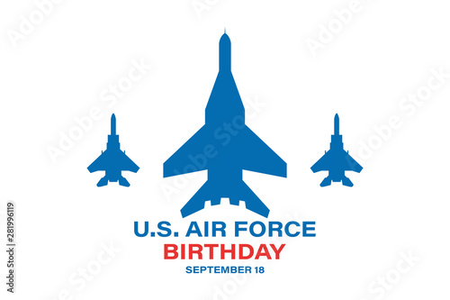 US Air Force Birthday. September 18. Poster, Template, Card, Banner, Background Design.