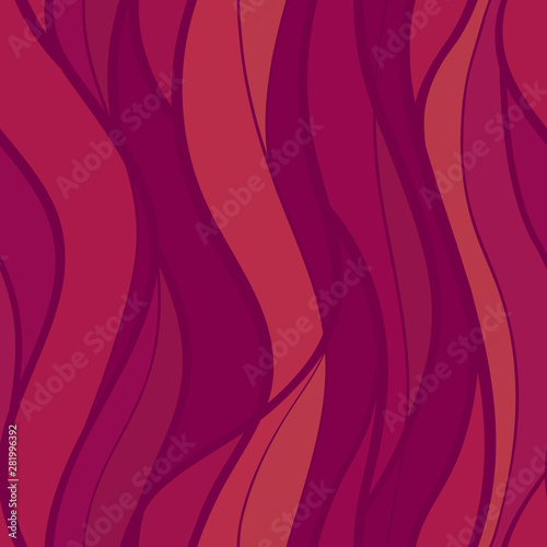 abstract lines waves flame pattern seamless , curve intertwine line shape hand drawn hair or sea ornate wallpaper background for wrapping paper or textile , repeatable no sew vector illustration 