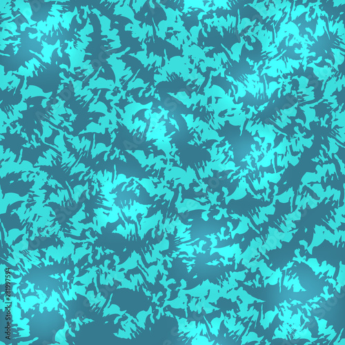 Seamless pattern in turquoise colors  twisted and dyed fabric  degrade